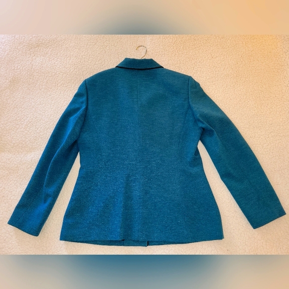 Women's Vintage Jones Wear Teal Fully Lined Blazer Size 12 - Picture 4 of 14